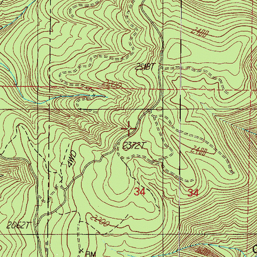 Topographic Map of Cold Springs, OR