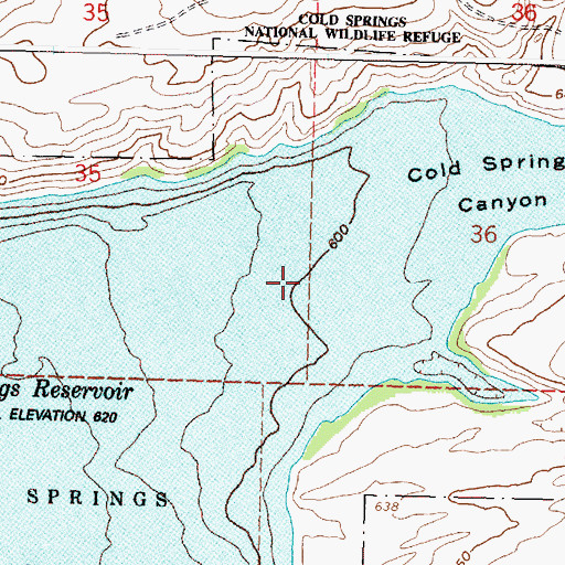 Topographic Map of Cold Springs Canyon, OR