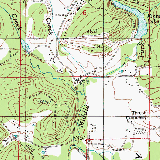 Topographic Map of Cole Creek, OR