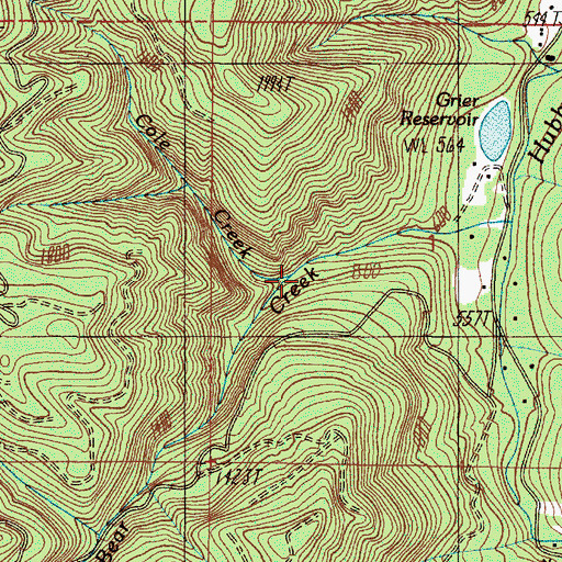 Topographic Map of Cole Creek, OR