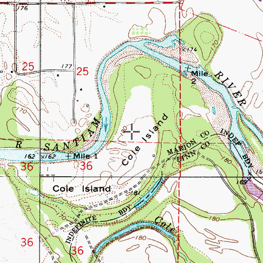 Topographic Map of Cole Island, OR