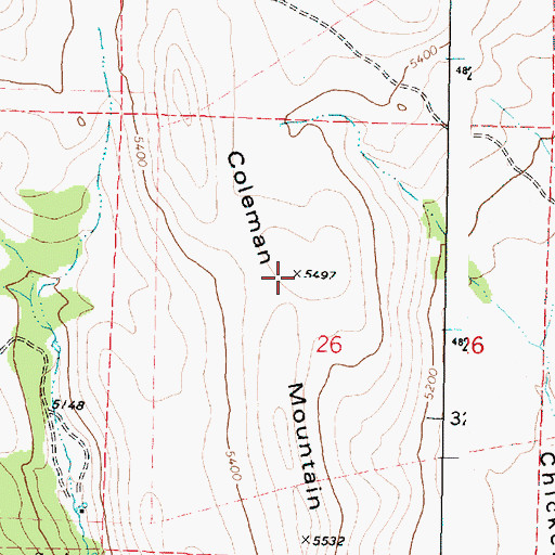 Topographic Map of Coleman Mountain, OR