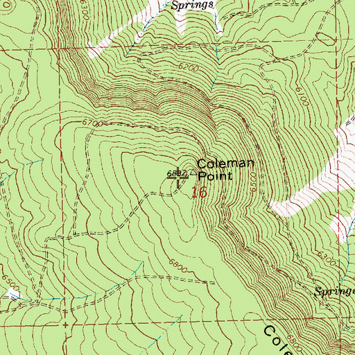 Topographic Map of Coleman Point, OR