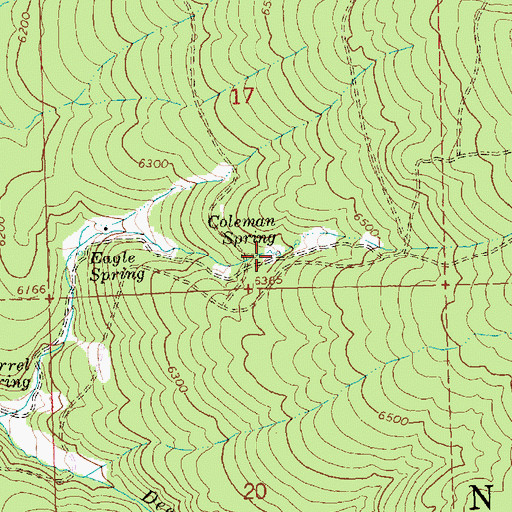 Topographic Map of Coleman Spring, OR