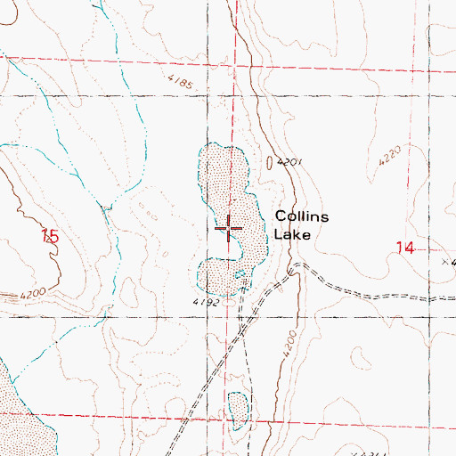 Topographic Map of Collins Lake, OR