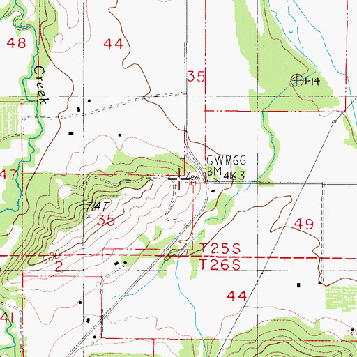 Topographic Map of Coles Valley Cemetery, OR