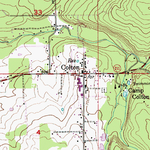 Topographic Map of Colton, OR