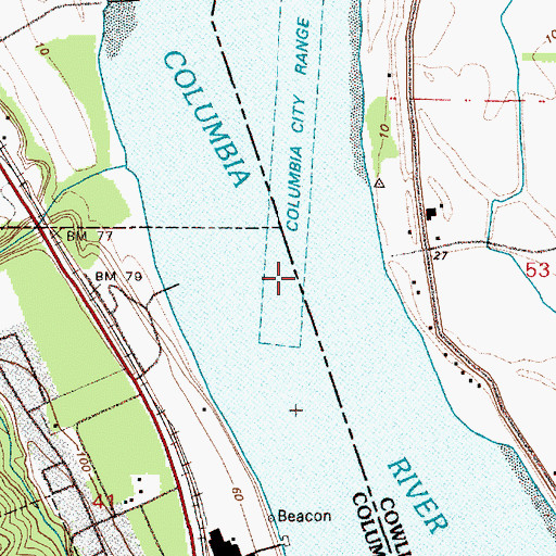 Topographic Map of Columbia City Channel, OR