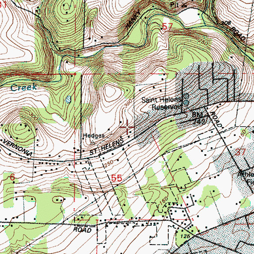 Topographic Map of Columbia Heights School (historical), OR