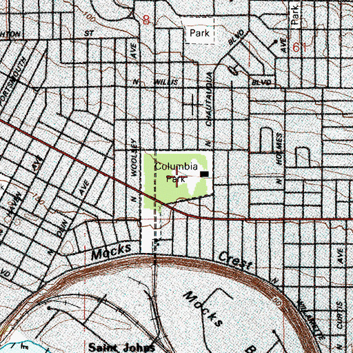 Topographic Map of Columbia City Park, OR