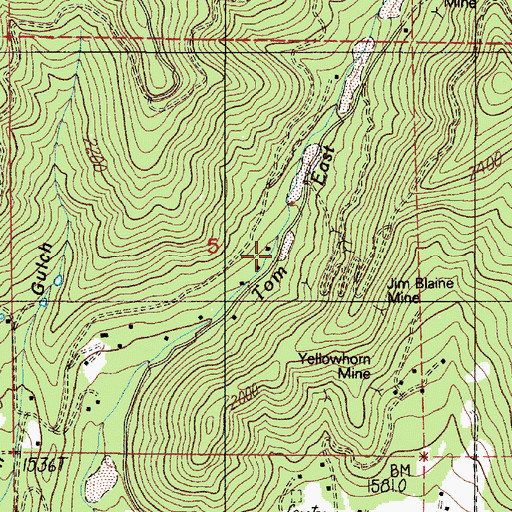 Topographic Map of Columbia Placer, OR
