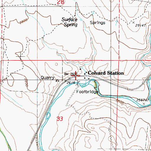 Topographic Map of Colvard Station, OR