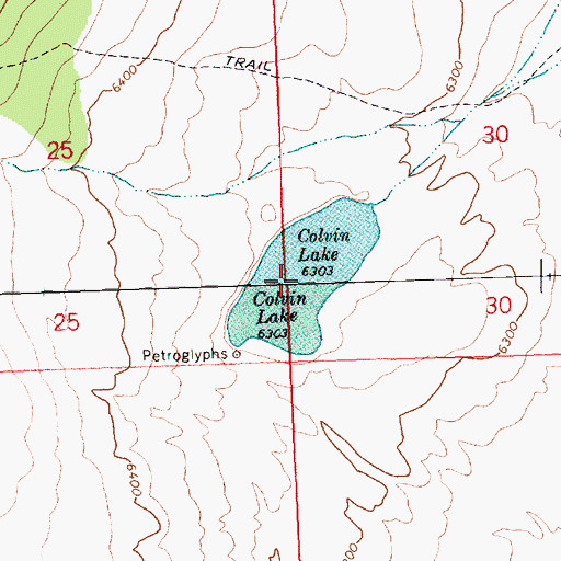 Topographic Map of Colvin Lake, OR