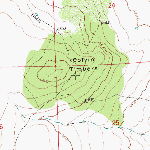 Topographic Map of Colvin Timbers, OR