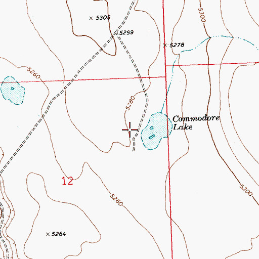 Topographic Map of Commodore Lake, OR