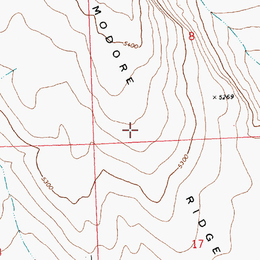 Topographic Map of Commodore Ridge, OR