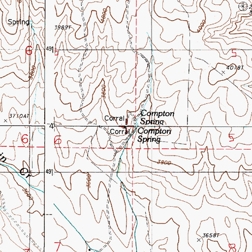 Topographic Map of Compton Spring, OR
