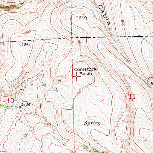 Topographic Map of Comstock Basin, OR
