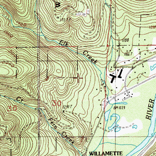 Topographic Map of Cone Creek, OR