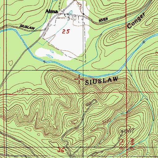 Topographic Map of Conger Creek, OR