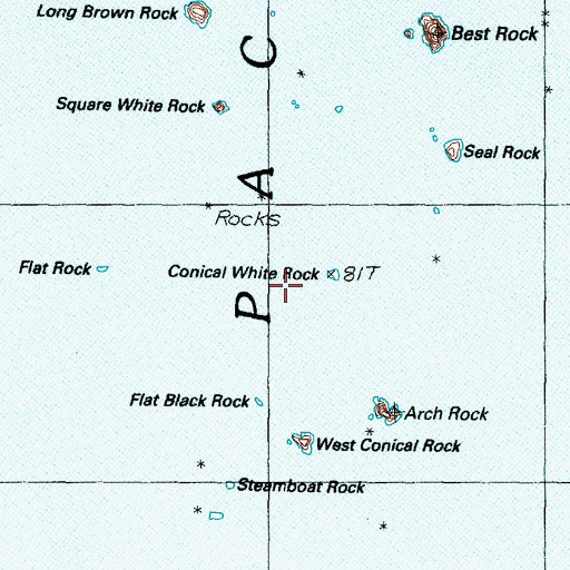 Topographic Map of Conical White Rock, OR