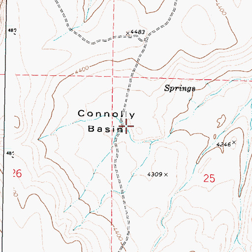 Topographic Map of Connolly Basin, OR
