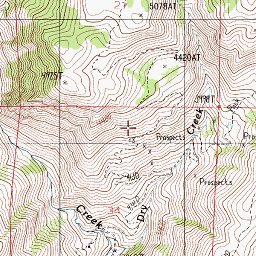 Topographic Map of Connor Creek Mine, OR