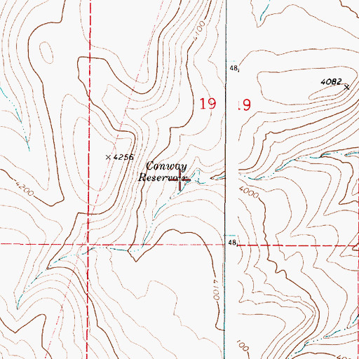 Topographic Map of Conway Reservoir, OR