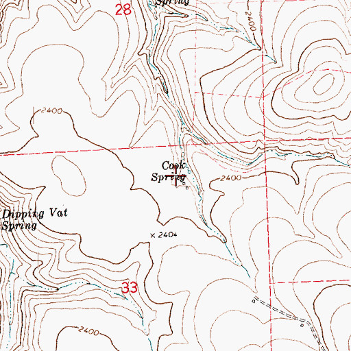 Topographic Map of Cook Spring, OR