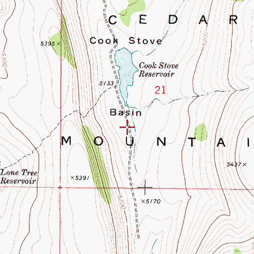 Topographic Map of Cook Stove Basin, OR