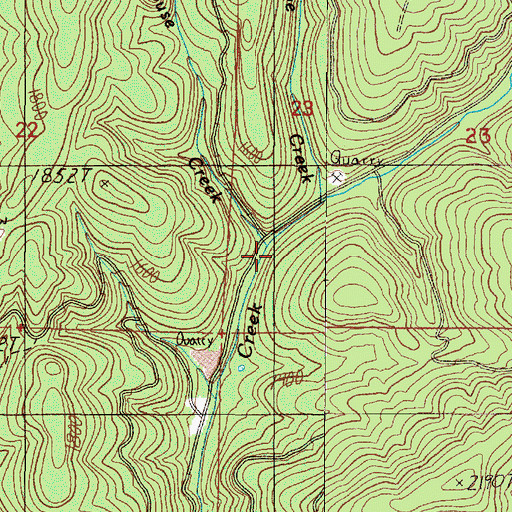 Topographic Map of Cookhouse Creek, OR