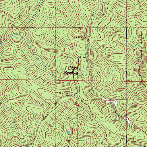 Topographic Map of Cool Spring, OR