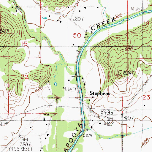 Topographic Map of Coon Creek, OR