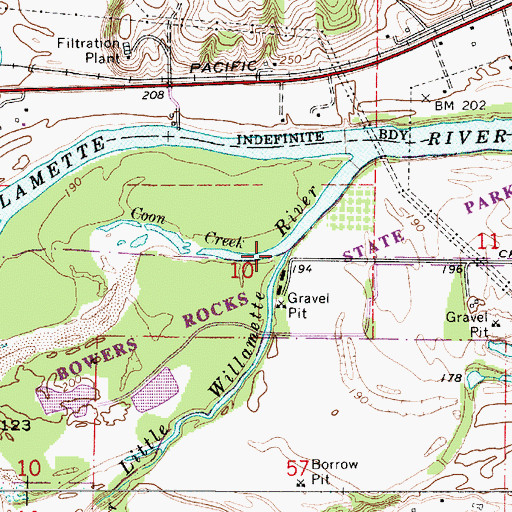 Topographic Map of Coon Creek, OR