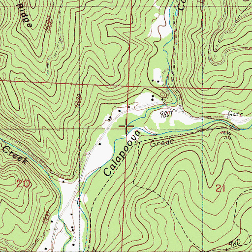 Topographic Map of Coon Creek, OR
