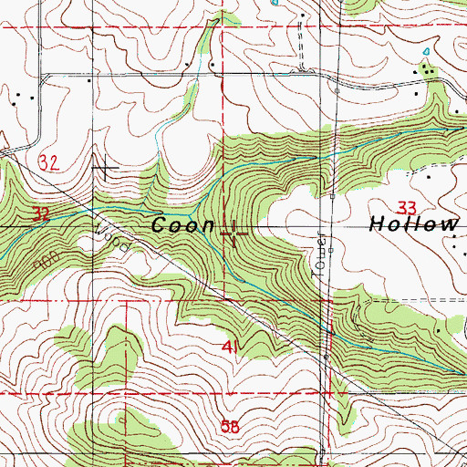 Topographic Map of Coon Hollow, OR