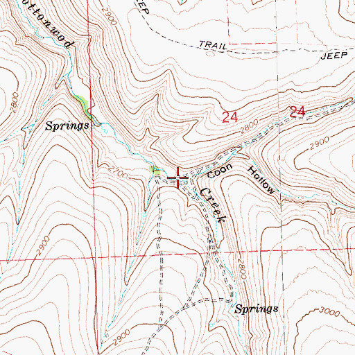 Topographic Map of Coon Hollow, OR