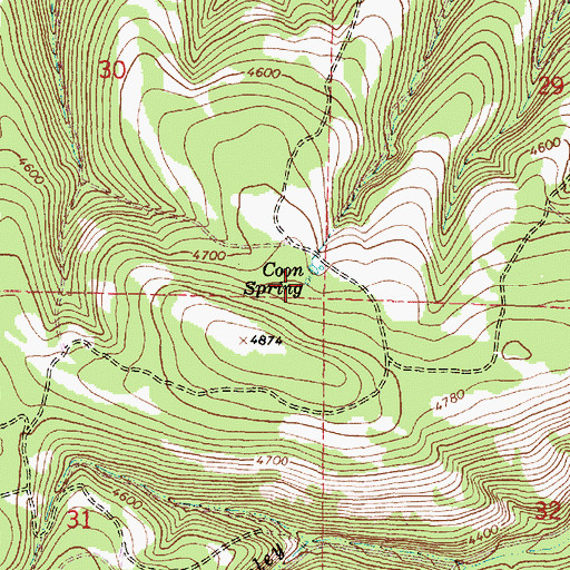 Topographic Map of Coon Spring, OR