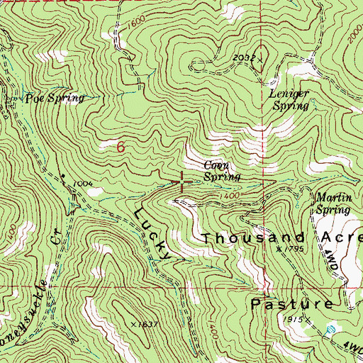 Topographic Map of Coon Spring, OR