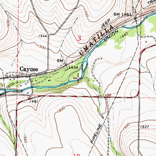 Topographic Map of Coonskin Creek, OR