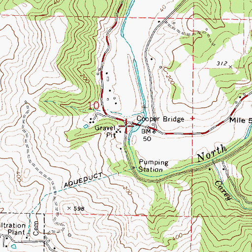 Topographic Map of Cooper Bridge, OR