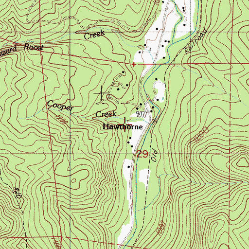 Topographic Map of Cooper Creek, OR
