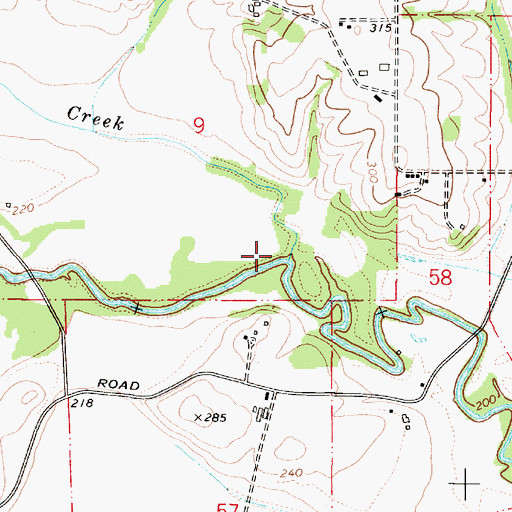 Topographic Map of Cooper Creek, OR