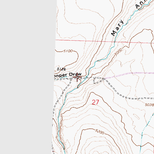 Topographic Map of Cooper Draw, OR