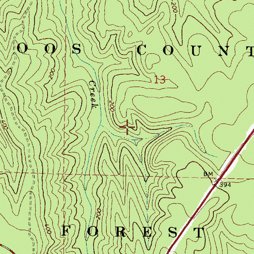 Topographic Map of Coos County Forest, OR