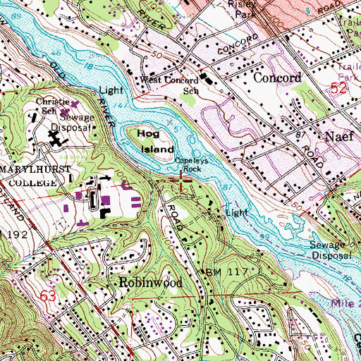 Topographic Map of Copeleys Rock, OR