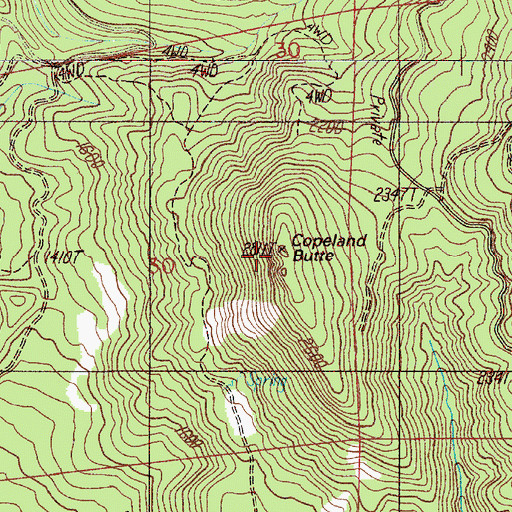 Topographic Map of Copeland Butte, OR