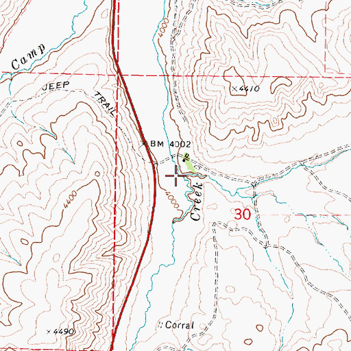 Topographic Map of Copper Creek, OR