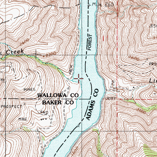 Topographic Map of Copper Creek, OR