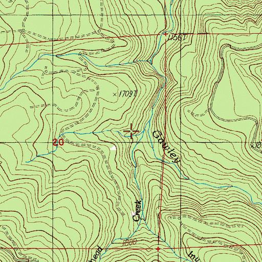 Topographic Map of Copperhead Creek, OR